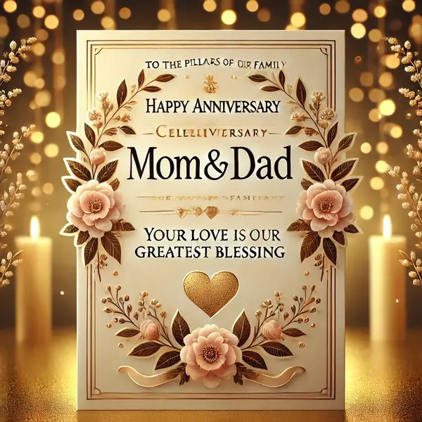 Heartfelt lines for parents anniversary celebration