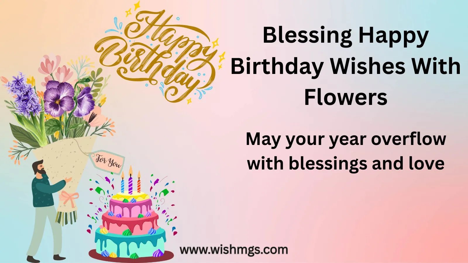 blessing happy birthday wishes with flowers