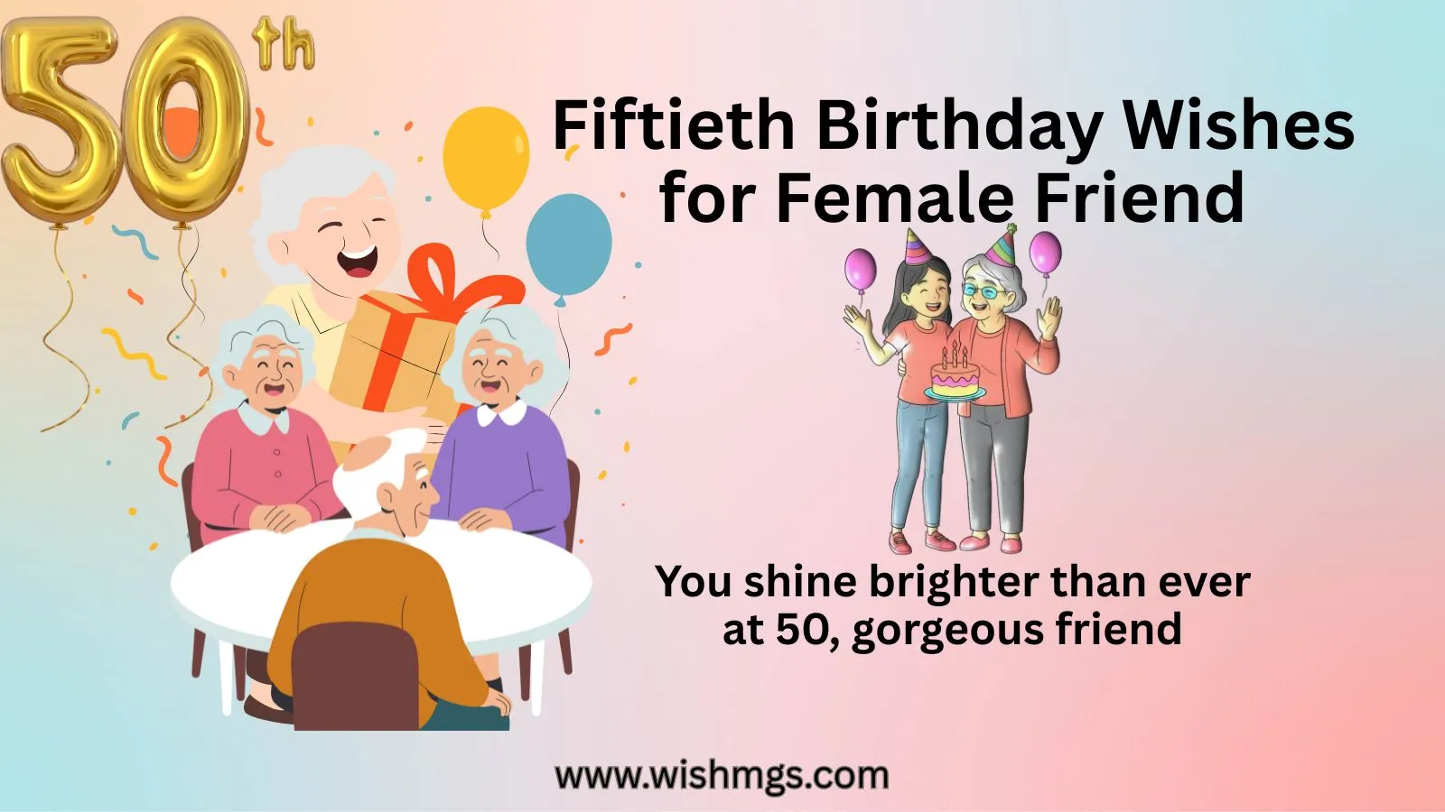 50th Birthday Wishes for Female Friend